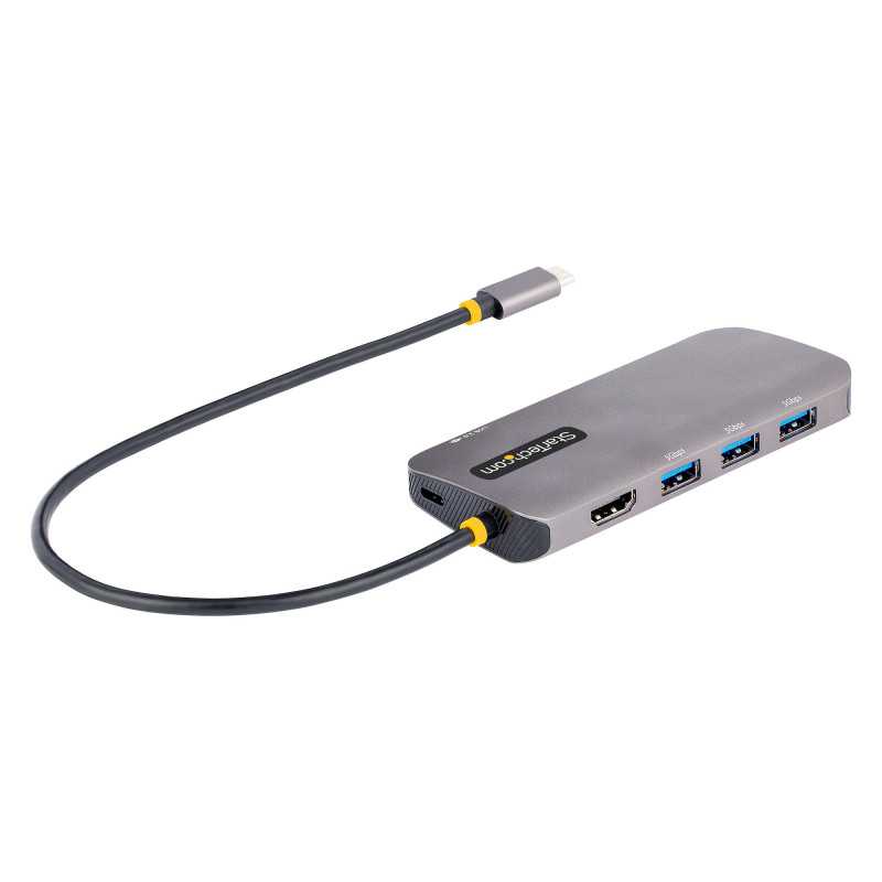 StarTech.com Adattatore USB C Multiporta, Video HDMI 4K 60Hz, Hub USB 3.2 a 3 porte USB-A 5Gbps , 100W Power 127B-USBC-MULTIPORT