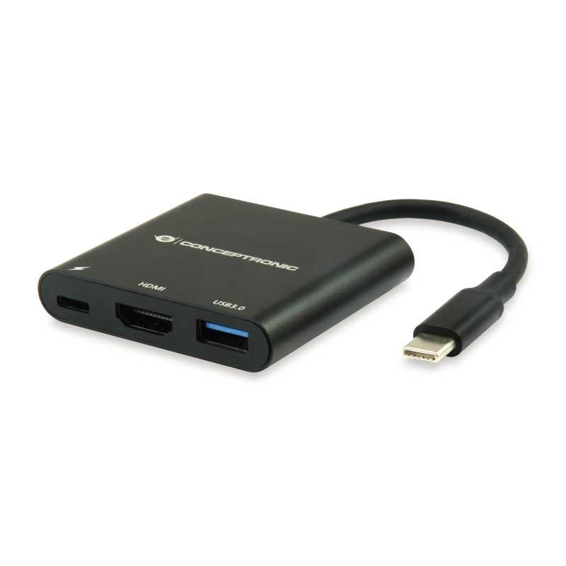 Conceptronic DONN01B replicatore di porte e docking station per laptop USB 3.2 Gen 1 (3.1 Gen 1) Type-C Nero ALTHEA21W65
