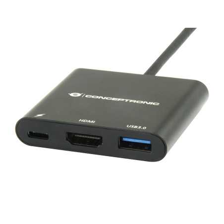 Conceptronic DONN01B replicatore di porte e docking station per laptop USB 3.2 Gen 1 (3.1 Gen 1) Type-C Nero ALTHEA21W65