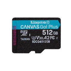 Kingston Technology 512 GB microSDXC Canvas Go Plus Gen4 200R A2 U3 Confezione singola senza ADP