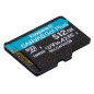 Kingston Technology 512 GB microSDXC Canvas Go Plus Gen4 200R A2 U3 Confezione singola senza ADP