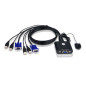 ATEN Switch KVM USB VGA cablato 2-porte con selettore porta remota ATEN Switch KVM USB VGA cablato 2-porte con selettore porta remota