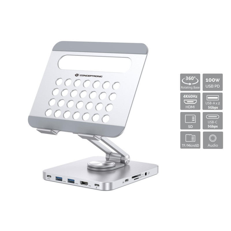 Conceptronic DONN26G carrello e supporto multimediale Argento Tablet Conceptronic DONN26G carrello e supporto multimediale Argento Tablet