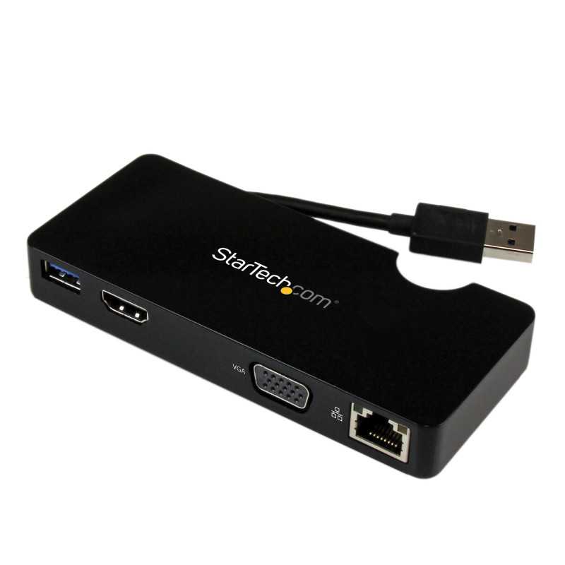 StarTech.com Mini Docking Station Universale per Laptop USB 3.0 con uscita HDMI/VGA e Gigabit Ethernet USB3.0 USB3SMDOCKHV