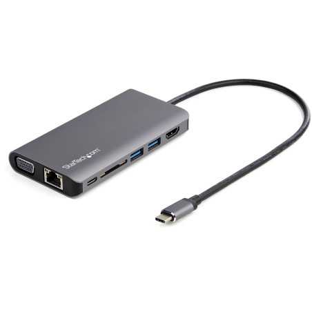 StarTech.com Adattatore multiporta USB C - Mini dock da viaggio USB-C con HDMI 4K o VGA 1080p - Hub USB 3.0 3x, SD, DKT30CHVAUSP