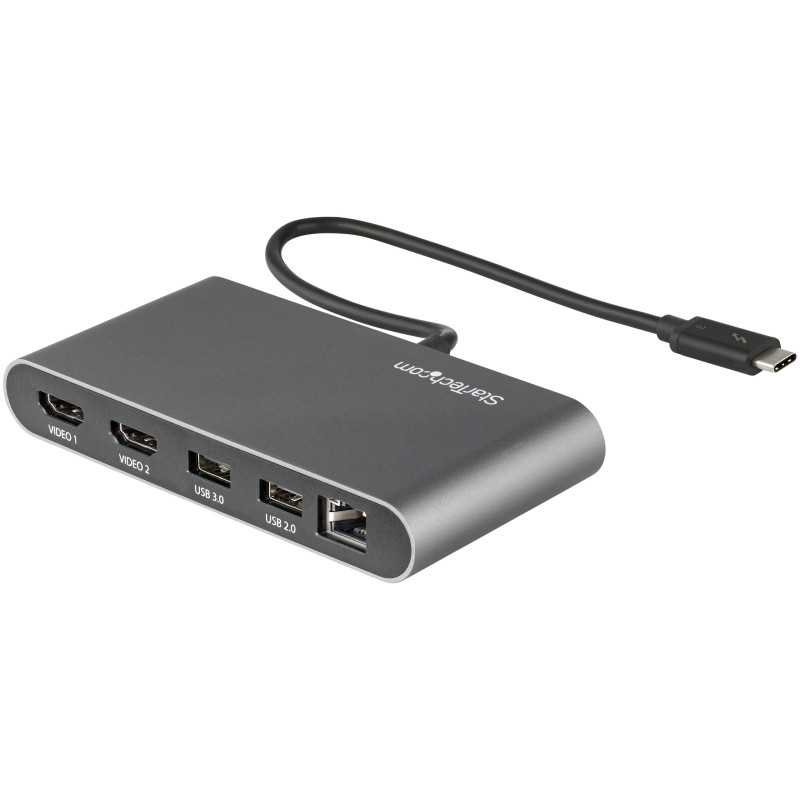 StarTech.com Mini Dock Thunderbolt 3 - Docking Station Portatile per Doppio Monitor HDMI 4K 60Hz, Hub 2x USB-A (3.0/2 TB3DKM2HDL StarTech.com Mini Dock Thunderbolt 3 - Docking Station Portatile per Doppio Monitor HDMI 4K 60Hz, Hub 2x USB-A (3.0/2 TB3DKM2HDL
