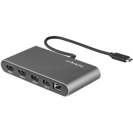 StarTech.com Mini Dock Thunderbolt 3 - Docking Station Portatile per Doppio Monitor HDMI 4K 60Hz, Hub 2x USB-A (3.0/2 TB3DKM2HDL