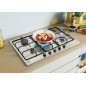 Candy Timeless CEL7P4WX Acciaio inox Da incasso 74.5 cm Gas 5 Fornello(i)