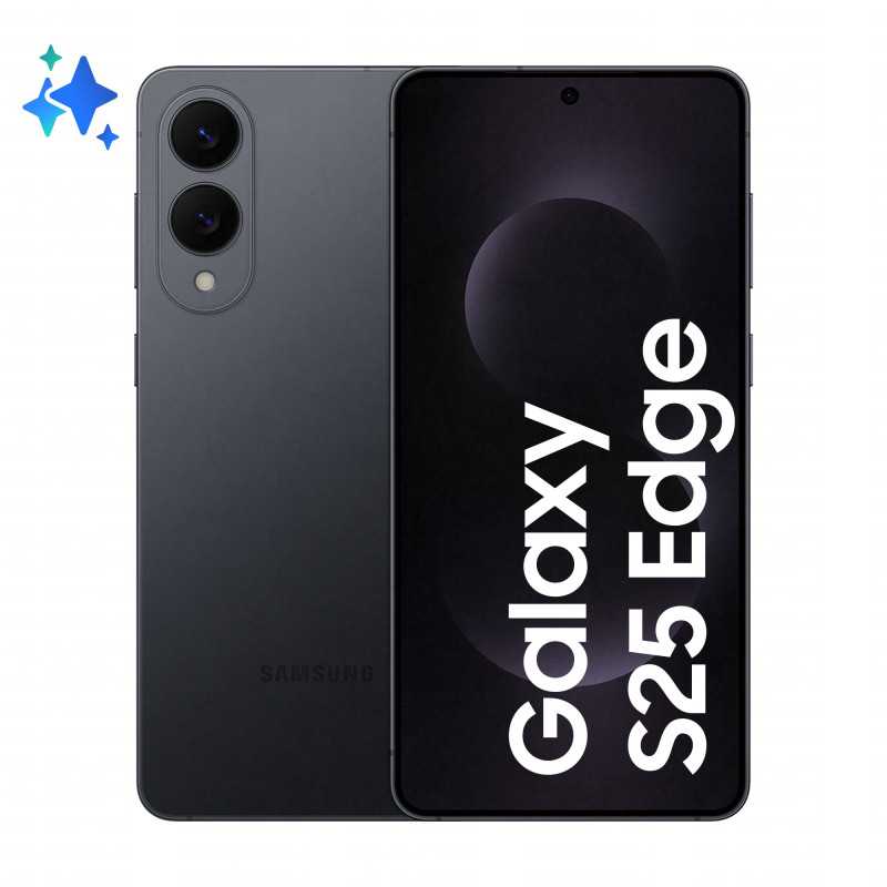 Samsung Galaxy S25 Edge, Smartphone AI, Display 6.7'' QHD+ Dynamic AMOLED 2X, Fotocamera 200MP, RAM 12GB, 256GB,  SM-S937BZKDEUE