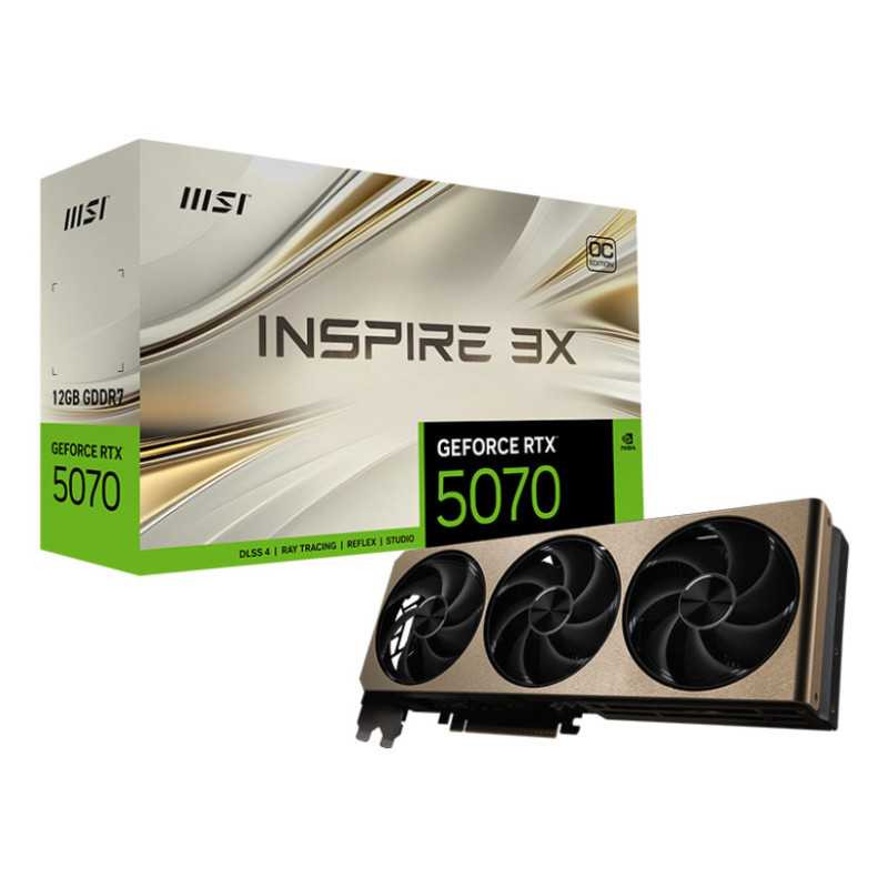MSI GeForce RTX 5070 12G INSPIRE 3X OC NVIDIA 12 GB GDDR7 MSI GeForce RTX 5070 12G INSPIRE 3X OC NVIDIA 12 GB GDDR7