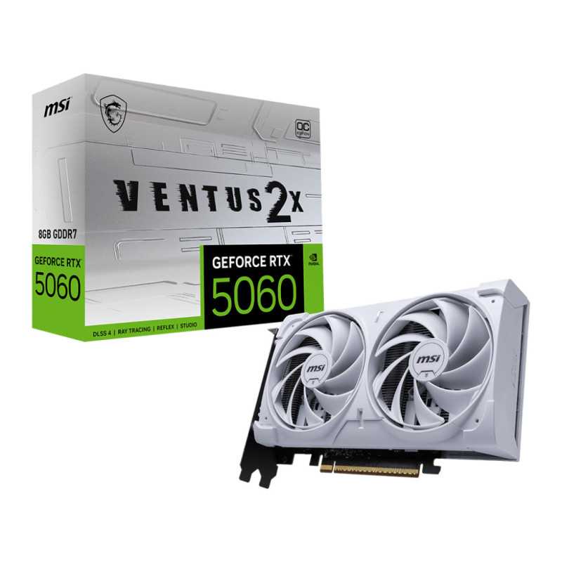 MSI GeForce RTX 5060 8G VENTUS 2X OC WHITE NVIDIA 8 GB GDDR7 MSI GeForce RTX 5060 8G VENTUS 2X OC WHITE NVIDIA 8 GB GDDR7