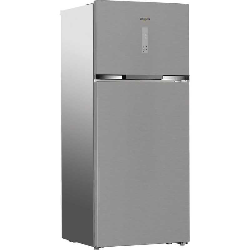 Whirlpool WHD2 6552 X4E Frigorifero doppia porta a libera installazione, Dual no frost, 78cm, Classe E, Pearl Inox, 37 dbA, h