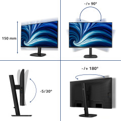 Philips 3000 series 27B2U3601 00 Monitor PC 68,6 cm (27") 2560 x 1440 Pixel Quad HD LCD Nero