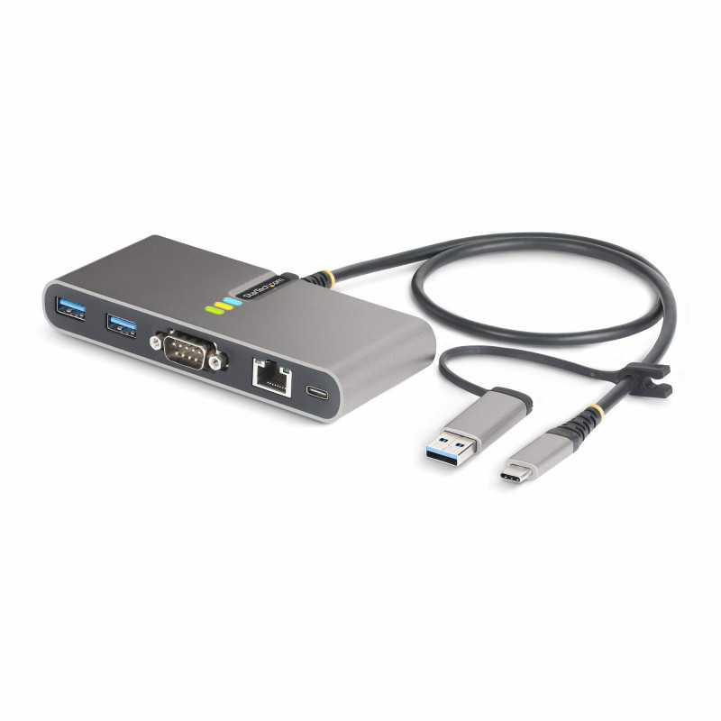 StarTech.com Hub USB-C a 2 porte con Ethernet e RS-232, dongle USB-C a USB-A collegato, 100W PD Pass-through, 2x USB-A 5Gbps, StarTech.com Hub USB-C a 2 porte con Ethernet e RS-232, dongle USB-C a USB-A collegato, 100W PD Pass-through, 2x USB-A 5Gbps,
