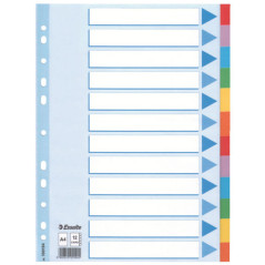 Esselte Multi-coloured Cardboard Dividers divisore 10 pz